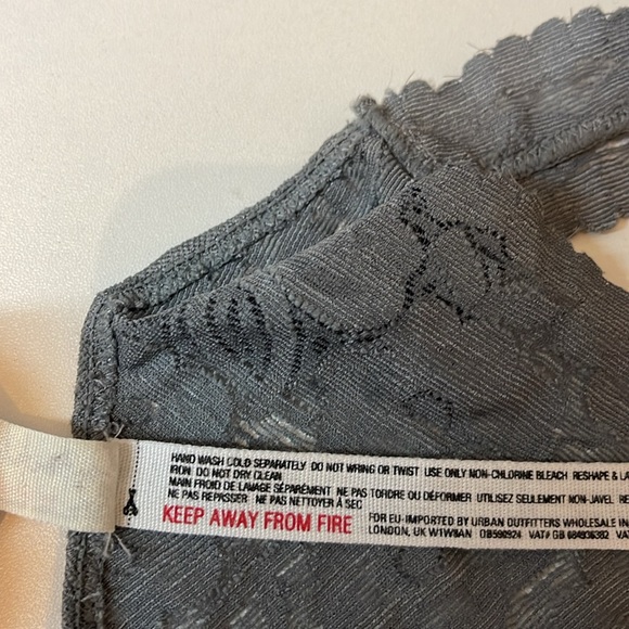Free People Intimately Racerback Lace Bra Gray Size Small - Picture 3 of 5